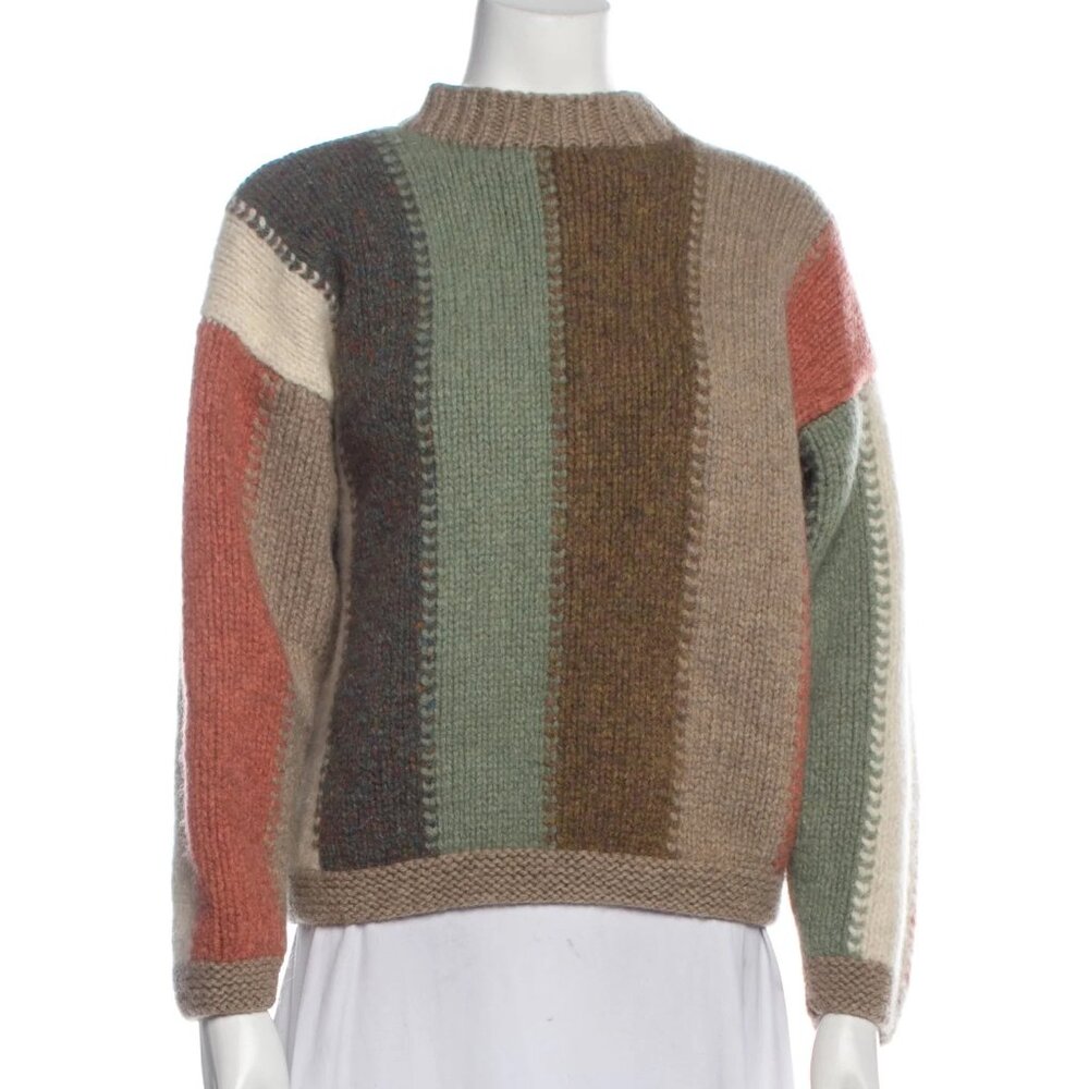 Vintage Wool Stripe Mock Neck Perry Ellis Vintage Late 80's Early 90's